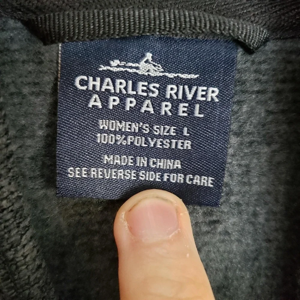 Charles River‎ Apparel Vest Womens Large Gray Fleece Full Zip Pockets Outdoor